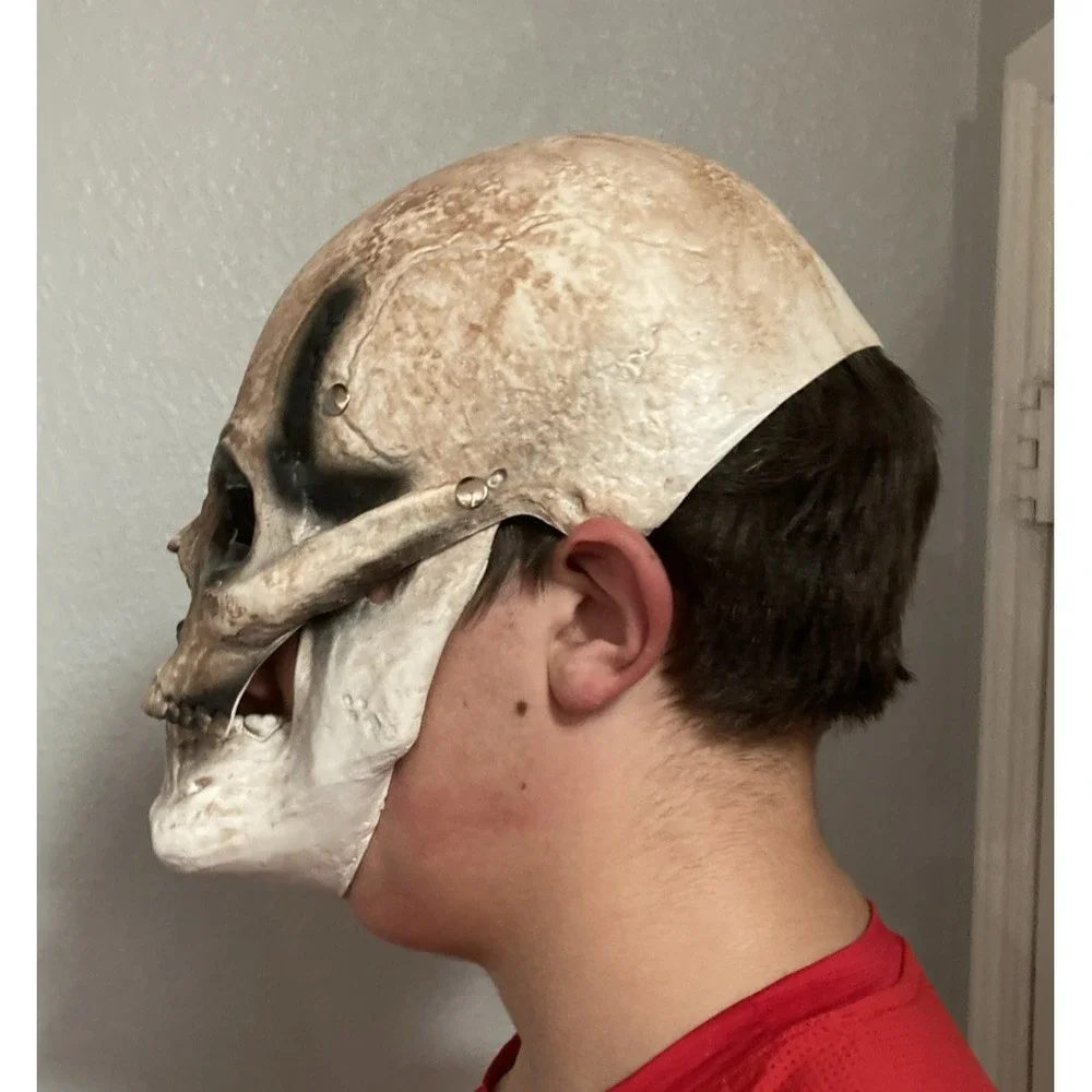 Creepy Halloween Full Head Skull Mask with Moving Jaw - Costume, Cosplay & More